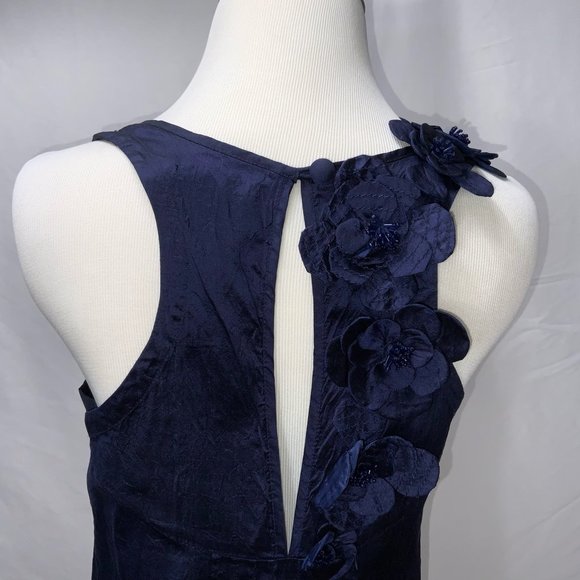Calypso St. Barth Silk Embellished Sleeveless Midnight Blue Dress Size S - Picture 9 of 12